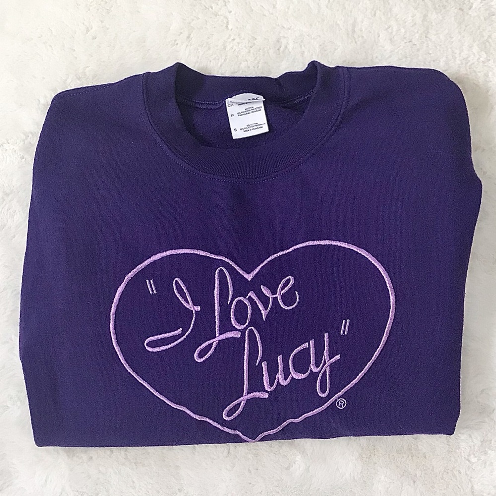 🌻3/$20 I Love Lucy Purple Embroidered Sweater - Picture 2 of 6